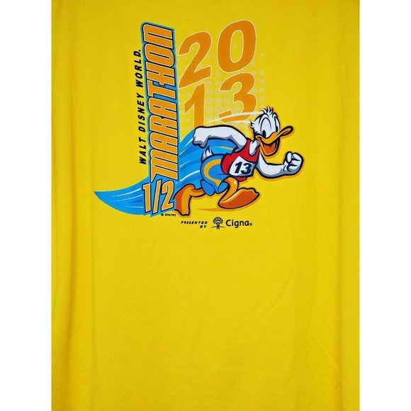 Champion Double Dry Unisex Large 2013 Disney Marathon Yellow Run Disney Shirt - Picture 4 of 10